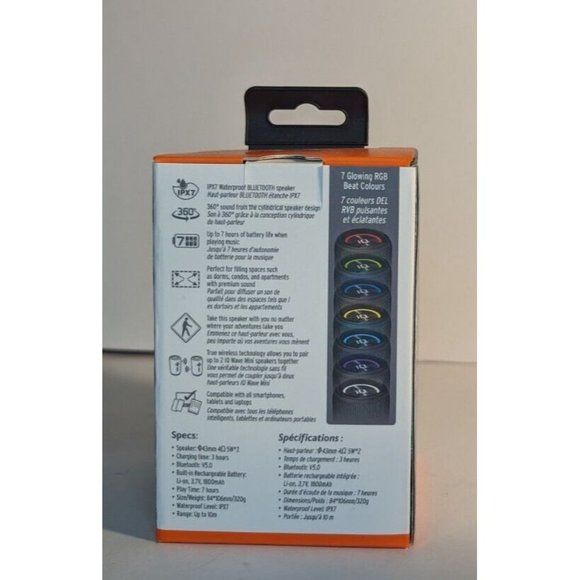 iQ Wave Mini Waterproof Bluetooth Portable Electronic Speaker NIB - Picture 4 of 6